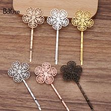 BoYuTe Custom Made (200 Pieces/Lot) 25MM Filigree Flower Hairpin Factory Supply Women Hair Accessories Materials 2024 - buy cheap