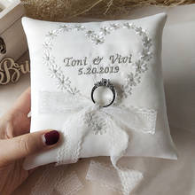 1pcs Custom Heart Name Date Ribbon Engagement Wedding Decoration Marriage Proposal Good Idea Ring Pillow 2024 - buy cheap