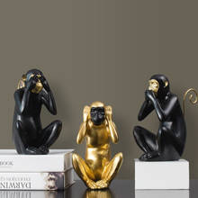 Ornamentos de resina de macaco para simulação europeia, decoração de mesa para sala de estar e escritório, estatueta de mesa 2024 - compre barato