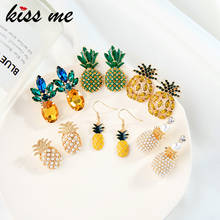 kissme Hawaiian Style Pineapple Earrings For Women Gift Delicate Multicolor Crystal Enamel Fruit Summer Earrings Fashion Jewelry 2024 - buy cheap