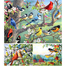 5d faça você mesmo pintura de animais pássaros kit de ponto cruz faça-você-mesmo bordado completo imagem de arte em mosaico de strass decoração 2024 - compre barato