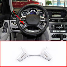 Car Accessories Interior Steering Wheel  Trim  For Mercedes Benz C Class W204 C180 C200 2011-2013 Decoration Plastic Chrome 1Pcs 2024 - buy cheap