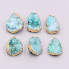 2 pçs pedra natural azul irregular cristal pingente cluster colar pingentes para fazer jóias diy colar brinco acessórios 2024 - compre barato
