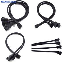 4 Pin Pwm Fan Cable 1 To 2/3/4 Ways Splitter Black Sleeved 27cm Extension Cable Connector 4Pin PWM Extension Cables High Quality 2024 - buy cheap