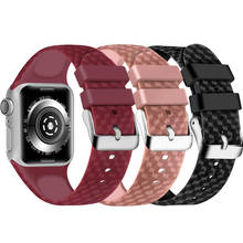 Correia de textura 3d, pulseira de silicone para apple watch 4 5 band 44mm 40mm 42mm 38mm, pulseira para iwatch 5/4/3/2/1 2024 - compre barato