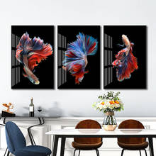 Koi Fish Dancing Animal Canvas Painting Posters and Prints Cuadros Minimalist Fengshui Wall Art Picture for Living Room Decor 2024 - buy cheap