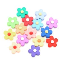 Contas de argila e cabochão com parte traseira lisa, 20 peças, 23mm, mistura, kawaii, flor, decoração, artesanato, enfeites para scrapbooking, acessórios diy 2024 - compre barato