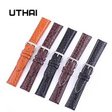 UTHAI P02 20mm Watch Strap Genuine 22mm Watch Band 12-24mm Watch Accessories High Quality 18mm Leather Watch Strap Watchbands 2024 - купить недорого