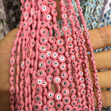 10 Uds 5x10mm Rosa madre de concha de perla mal de ojo perlas accesorios mapa Cuentas de concha DIY para collar de pulsera de la joyería 2024 - compra barato