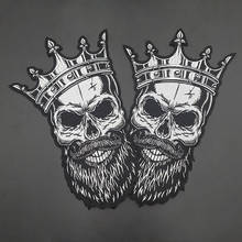 1 Piece Large Crown Skull Head Embroidered Patch Rock Punk Style For Clothing Accessories Applique Iron On DIY Garment Supplies 2024 - buy cheap