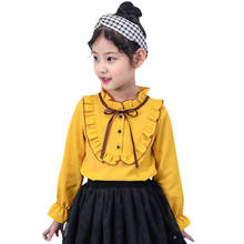 Blouse For Girls Solid Girls White Blouse Preppy Style Shirt Children Teenage School Costumes For Girls 6 8 10 12 13 Year 2024 - buy cheap