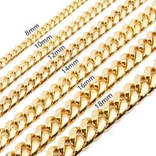 De acero inoxidable de los hombres del encanto de la joyería de oro-Color collar 6 MM-9 MM gargantilla de cadena de serpiente directo del fabricante 2024 - compra barato
