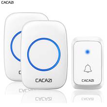 CACAZI Home Wireless Doorbell LED Light Battery Button 300M Remote Waterproof Home Door ring Bell US EU UK Plug 58 Chimes 2024 - buy cheap