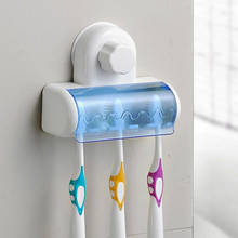 Spinbrush plástico sucção 5-slot dustproof suporte de escova de dentes suporte de montagem na parede rack acessórios do banheiro casa 2024 - compre barato