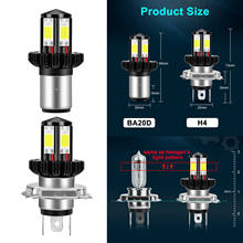 Bombillas LED para faro delantero de motocicleta H4/ BA20D, 1200LM, blanco, alto brillo, tamaño pequeño 2024 - compra barato