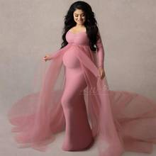 Sexy Maternity Shoot Dress Sequins Tulle Pregnancy Photography Dresses Sleeveless Maxi Gown For Pregnant Women Long Photo Prop 2024 - buy cheap