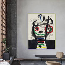 Arte de pintura a óleo em tela art miro "le grand socier,1968" arte de pintura em lona, pôster de parede, decoração de casa sala de estar 2024 - compre barato