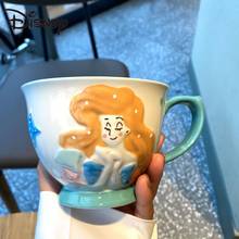 Disney Cute Cartoon Oatmeal Cup Student Children Ceramic Cup Home Handle Bowl Large Capacity 450ml Breakfast Cup 2024 - buy cheap