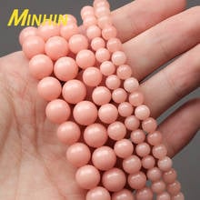 MINHIN Pink Luminous Beads Natural Stones Round Beads for Jewelry Making Glowing In The Dark Amazing Beads 2024 - buy cheap