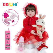 Keiumi nova moda bebê renascer boneca menina 24 Polegada realista silicone vinil recém nascido da criança reborn brinquedos diy bonecas conjuntos de presente 2024 - compre barato