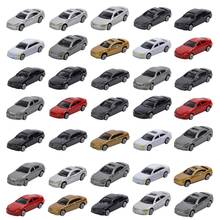 50 piezas HO escala modelo vehículo coche 1/87 arquitectura modelo tren paisaje 2024 - compra barato