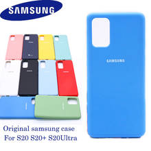 S20 чехол оригинальный Samsung Galaxy S20Ultra S20plus шелковистый силиконовый чехол высокого качества мягкий-сенсорный защитный чехол для задней панели Galaxy S20 + plus 2024 - купить недорого