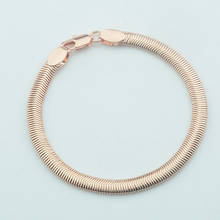 1pcs 5mm Men Womens 585 Rpse Gold Color Herringbone Bracelets Chains 18cm 21cm 2024 - buy cheap
