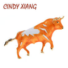 CINDY XIANG New Arrival Bull Brooch Unisex Zodiac Animal Jewelry 2021 Brooches Pin Cattle 2024 - buy cheap