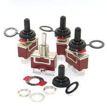 4pcs Heavy Duty 15A/250V SPDT Momentary (On)-Off-(On) Toggle Switch+Waterproof Boot 2024 - compre barato