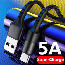 Кабель USB Type-C, 5 А, для Huawei P40 pro Mate 40 Pro, Samsung S20, Xiaomi, с поддержкой быстрой зарядки и передачи данных 2024 - купить недорого