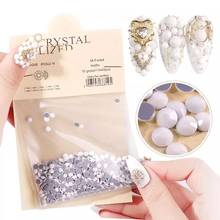 1 Pack Porcelain White 3D Nail Art Rhinestone Decorations Flat-back Diamond Crystal Strass Jewelry Manicure Design Accessories 2024 - buy cheap