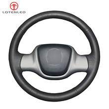 LQTENLEO Black Genuine Leather DIY Hand-stitched Car Steering Wheel Cover For Mercedes Benz Smart Fortwo 2024 - buy cheap