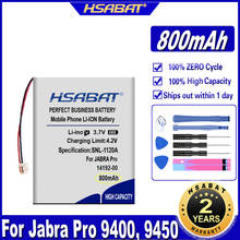 Аккумулятор HSABAT 14192-00, AHB412434PJ 800 мАч для аккумуляторов Jabra Pro 9400, 9450, 9460, 9465, 9470 2024 - купить недорого