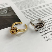 Anel de prata esterlina 925 anel de ouro ajustável nó banda de anel minimalista empilhável junta boho jóias 2024 - compre barato