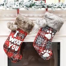 Новый год Рождественские носки новогодний мешок подарок мешок для конфет Рождество Рождественские украшения для дома с утолщённой меховой опушкой, хороший носки декорации на рождественскую елку 2024 - купить недорого