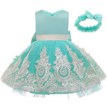 2022 New Children Christmas Dress Bow-knot Sleeveless Baby Girl 1st Birthday Party Princess Dress For Girls Lace Dress 0-5 Years 2024 - купить недорого