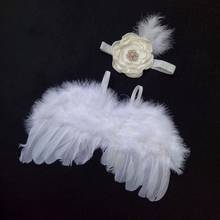 Newborn Photography Props Costume Fashion Baby Kids Headband Feather Angel Wing Q9QB 2024 - buy cheap