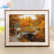 Nabi New Full Diy Diamond Painting kit 5D cross stitch Square Diamond embroidery Autumn Scenic Brudge Diamond Mosaic Crafts  2024 - buy cheap