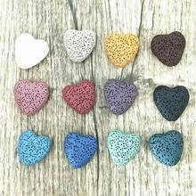 Colorful Love Heart Lava Stone Essential Oil Diffuser Beads Aromatherapy Rock Stone DIY Necklace and Bracelet Fire Jewelry 2024 - buy cheap