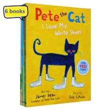 Juego de 6 libros en inglés para niños, libro con imágenes de Pete el gato, libro de cuentos de gran tamaño, libro de lectura para educación temprana 2024 - compra barato