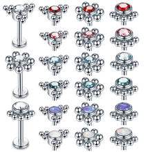 Labret-anillo de acero inoxidable para Piercing de labio, Piercing de cristal para oreja, con hélice, joyería Sexy para el cuerpo, 16G, 1 unidad 2024 - compra barato
