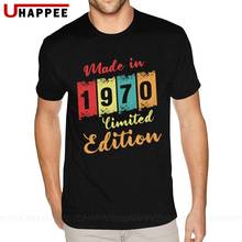 Birthday Vintage Made In 1970 Retro 50th Birthday 50 Years Old Bday T-Shirt Men Custom Print Short Sleeves Red Crew Neck TShirts 2024 - buy cheap