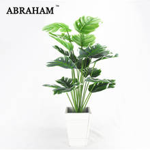 50cm 18 Fork Tropical Palm Leaves Large Monstera Artificial Tree Branch Green Plants Real Touch Turtle Leaf For Home Party Decor 2024 - buy cheap