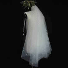 Однослойная перламутровая вуаль невесты 1,5 м белая свадебная вуаль цвета шампанского с жемчугом мягкая фатиновая вуаль короткие свадебные аксессуары Vail 2024 - купить недорого