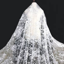2020 último vestido de casamento branco de fora tecido de renda francesa africana tecido de tule 2024 - compre barato