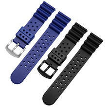 Correa de goma de flúor para reloj Seiko para hombre, pulsera de repuesto de 20mm, 22mm, 24mm, color negro y azul, accesorios de liberación rápida 2024 - compra barato