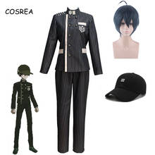 Fantasia para cosplay de danganronpa v3, fantasia de saiaki shuichi, roupas para homem da harmonia, peruca com chapéu, casaco, super trajes de detecção 2024 - compre barato