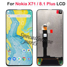 Nokia-tela lcd para smartphone x71/8.1 plus, touch screen, sensível ao toque, peça de reposição para nokia 118 e 1167 plus 2024 - compre barato