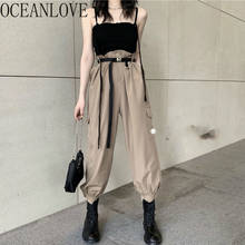 OCEANLOVE Cargo Pants Women Solid High Waist Streetwear Fashion Mujer Pantalones 2020 Korean Vintage Pantalon Femme 17450 2024 - buy cheap