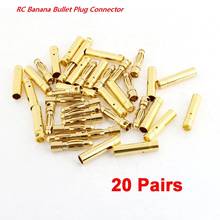 40pcs/lot 2.0mm 3.0mm 3.5mm 4.0mm 5.5mm 6.0mm 8.0MM Gold Bullet Banana Connector plug for ESC Lipo RC battery Plugs (20 pair) 2024 - buy cheap